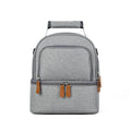 Women's Gray thermal insulation backpack with Oxford cloth exterior and curved shoulder strap