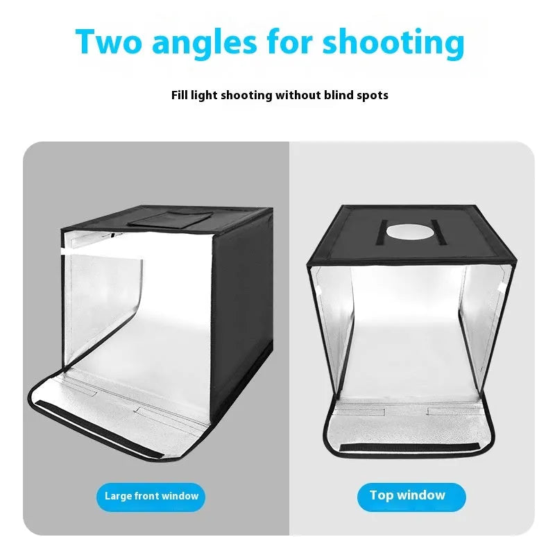 50cm studio light box with folding three-colour light board and metal frame