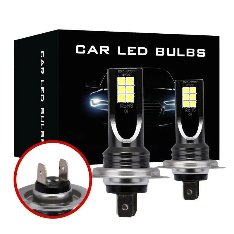 Single H7 110W LED car fog light with 12 SMD beads and aluminium white housing