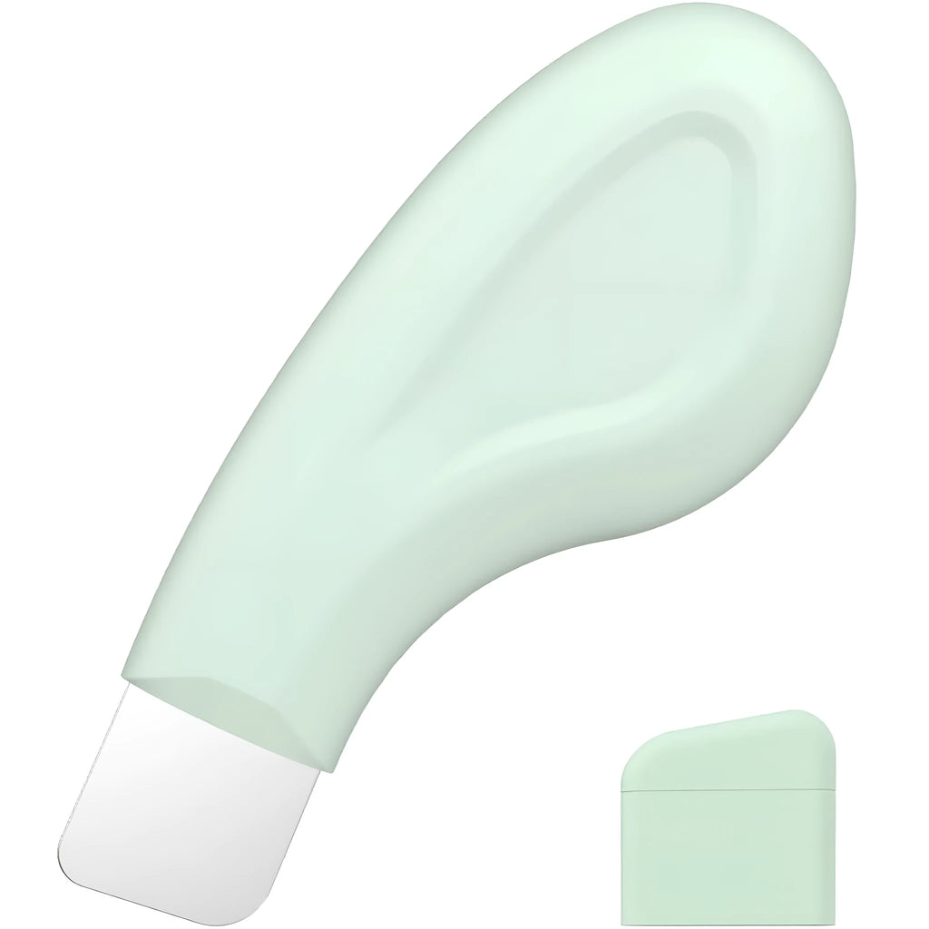 Stainless steel pore scraper facial tool with non-slip handle for blackhead removal
