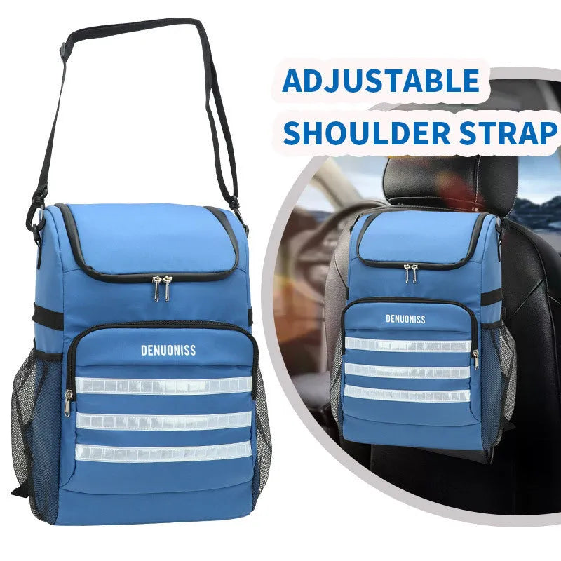 Breathable insulated backpack with bottle opener and 20L capacity in black