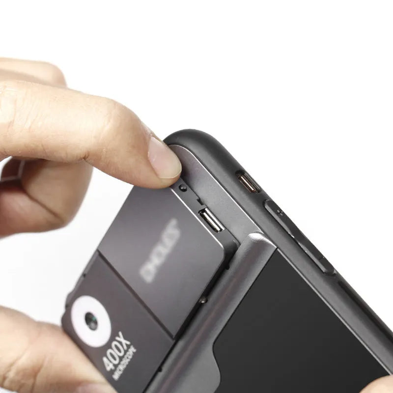 Black silver aluminium alloy TPU mobile phone microscope lens 400X HD for iPhone 12 Pro Max