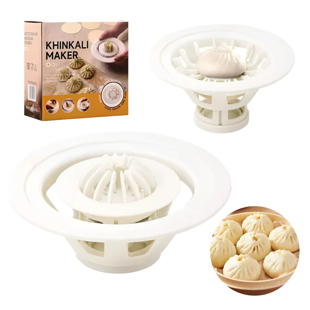 Set of four black stainless steel steamed bun moulds for shaping baozi and dumplings