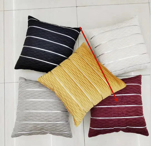 Plush velvet cushion cover 45x45cm in silver gray for sofa or bed decoration