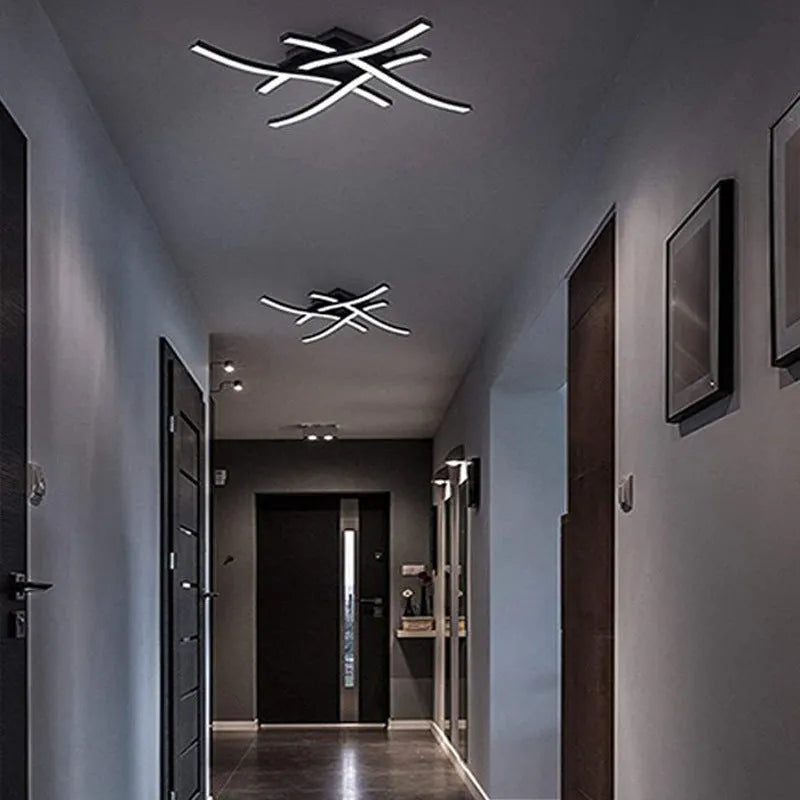 Modern minimalist LED ceiling light with aluminium shade and tricolor light option for living room or bedroom