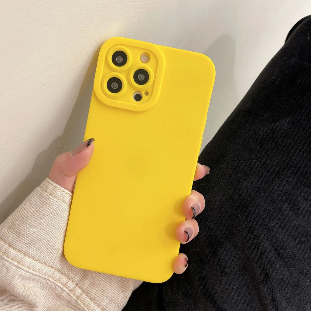 Solid matte silicone phone case for iPhone with frosted finish, available in multiple colours