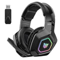 Wireless gaming headset with RGB lighting, Bluetooth and 2.4G connectivity, PC ABS build, black colour