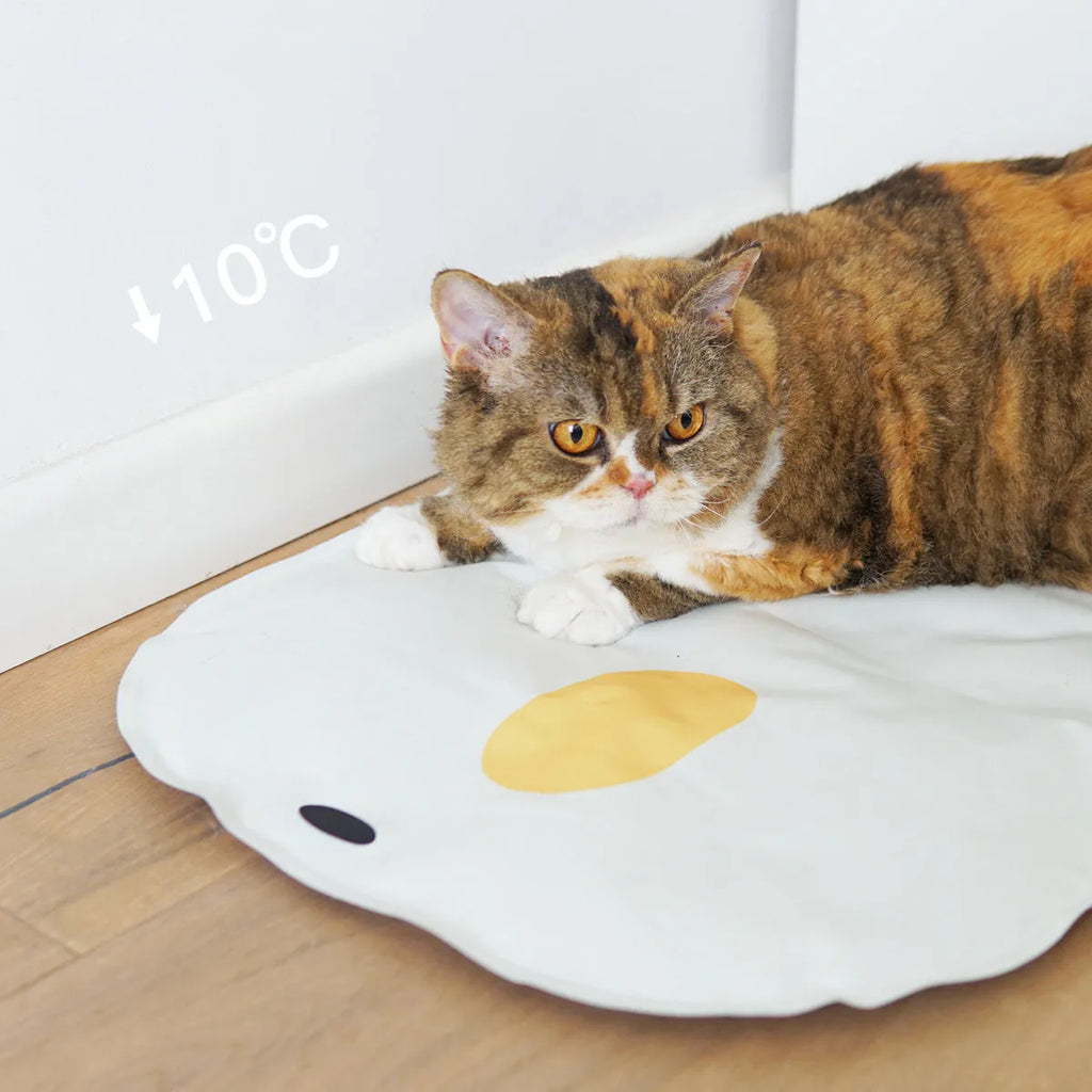 Washable chick cooling mat for pets with non-stick hair surface, 45cm x 45cm, on indoor floor