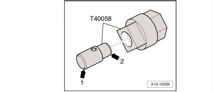 Aodi T40058 crankshaft rotating sleeve automotive timing tool with adapter for engine service procedures