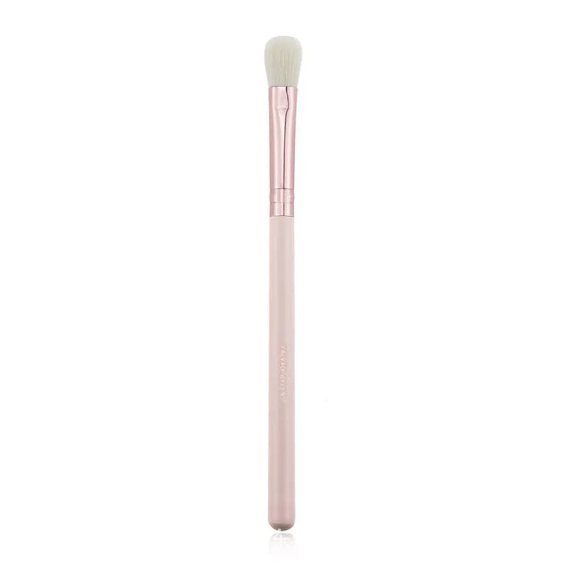 26 piece pink makeup brush set with wooden handles in PU storage bag