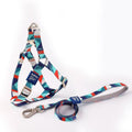 Dog vest haulage rope package in blue polyester with chest strap and traction rope