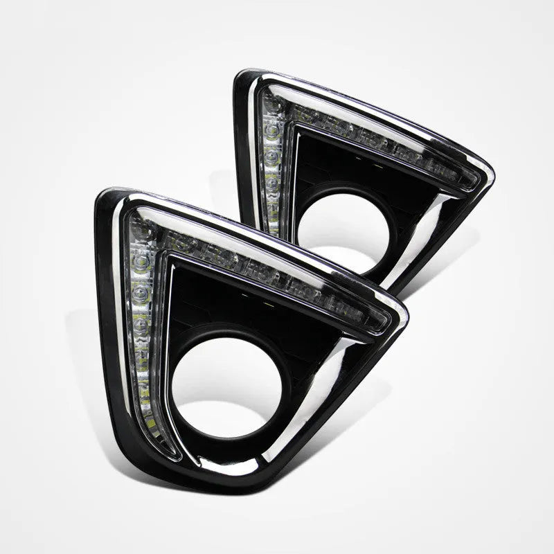 Mazda CX-5 LED daytime running light replacement lamps with electroplated finish showing front lighting elements