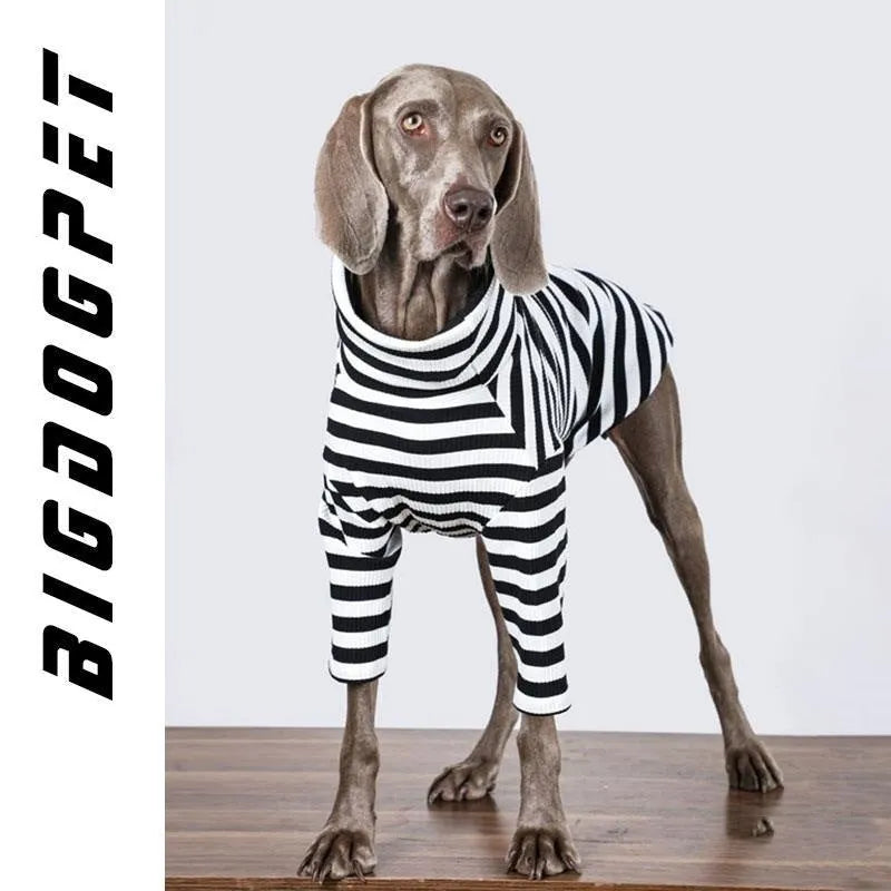 Black and white polyester dog clothing for large breeds, thin inner match coat