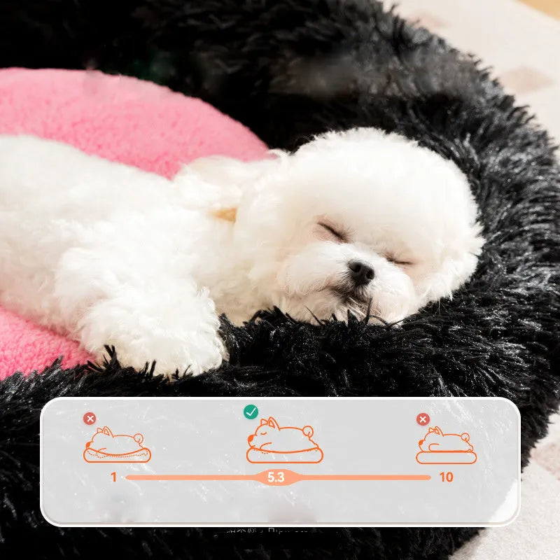 Elf Briquettes plush thickened kennel sleeping mat for dogs and cats, autumn winter warm, blue colour, size L