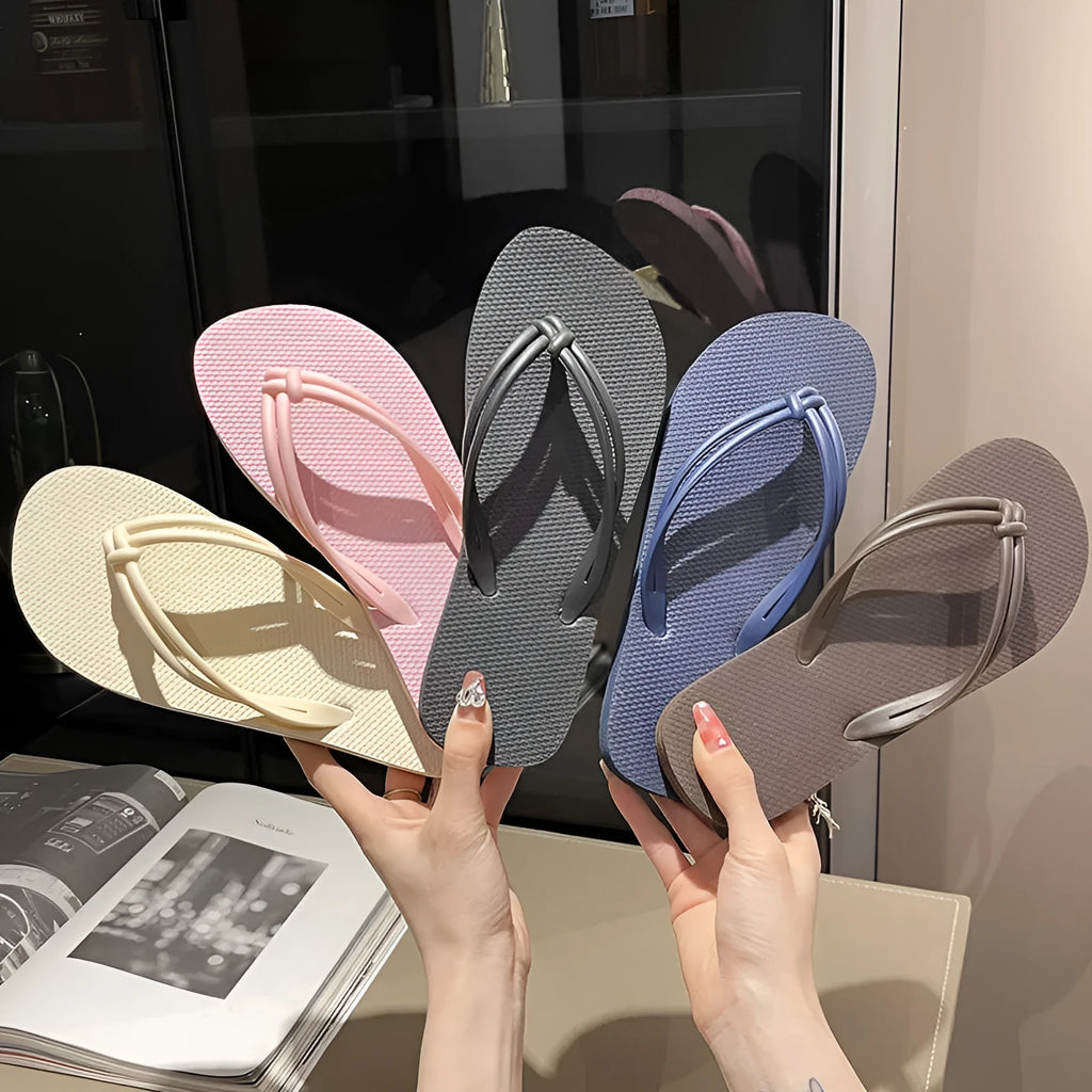 Men's casual PVC flip flops with toe covering and non-slip sole in multiple colour options.
