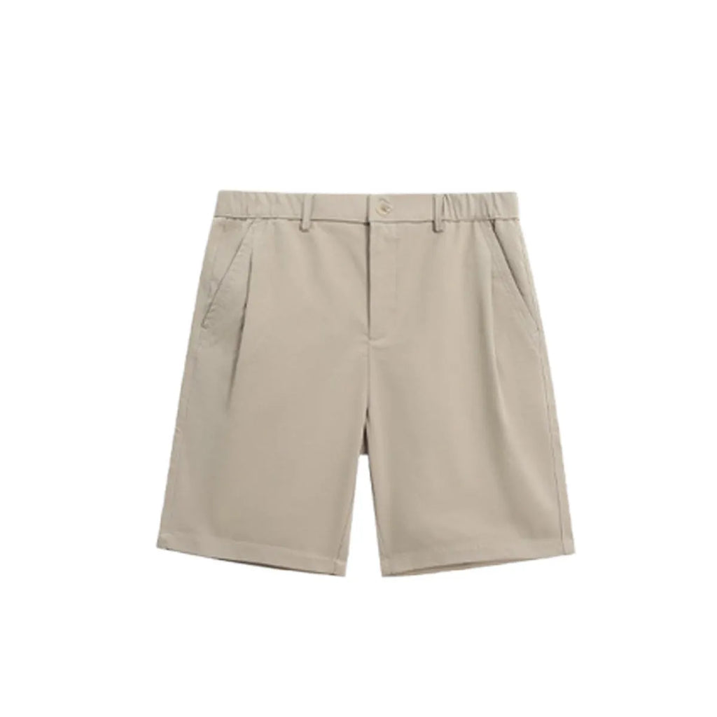 Men's summer business casual straight leg trousers in khaki, brown, and black polyester fiber, sizes S to 3XL
