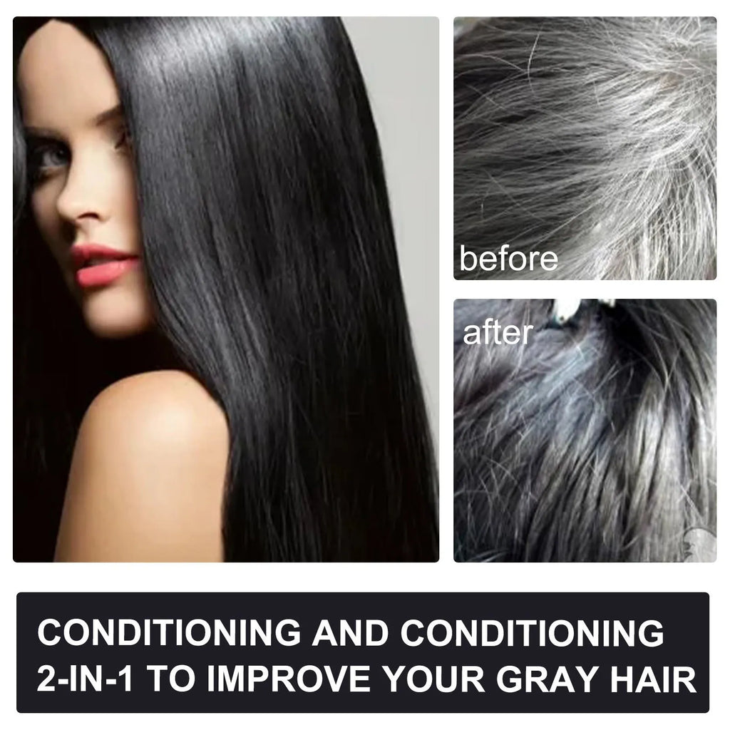 Polygonum Multiflorum Shampoo 100ml boxed for white to black hair colour restoration, anti-dandruff, and anti-hair fall