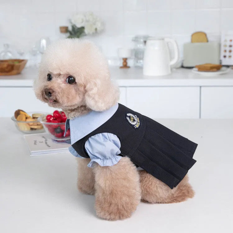 Dark gray polyester dog coat for small to large breeds, eight sizes available 2XS to 3XL