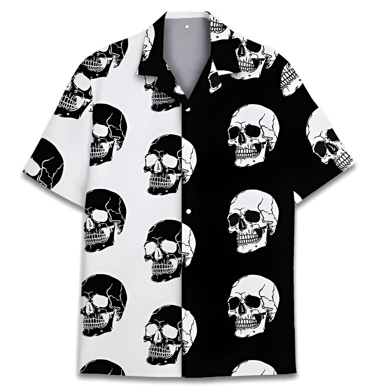 Men's summer casual shirt with Cuban collar design in polyester fabric with digital printing