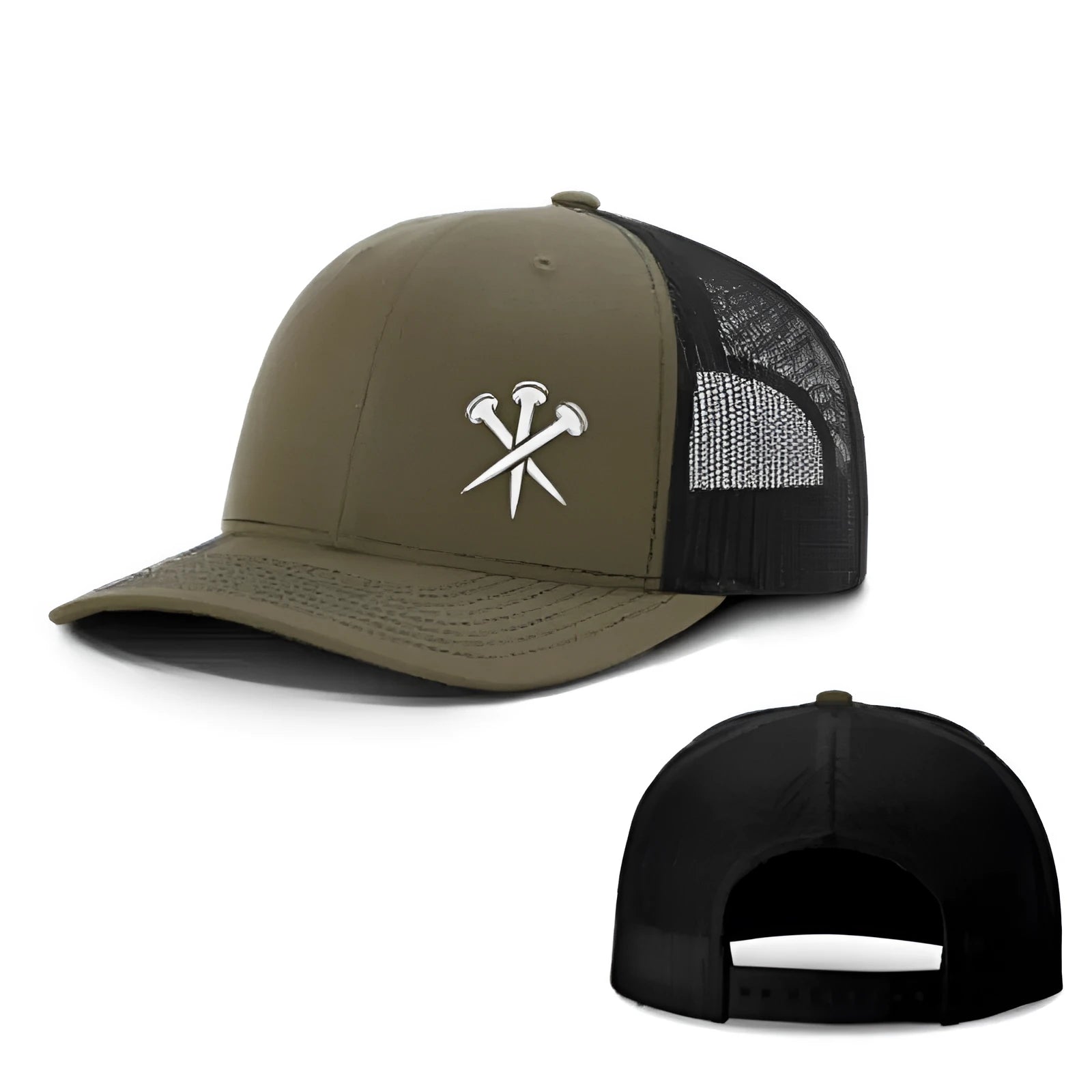 Army Green adjustable polyester sun-shade hat with embroidery and printing, dome crown style