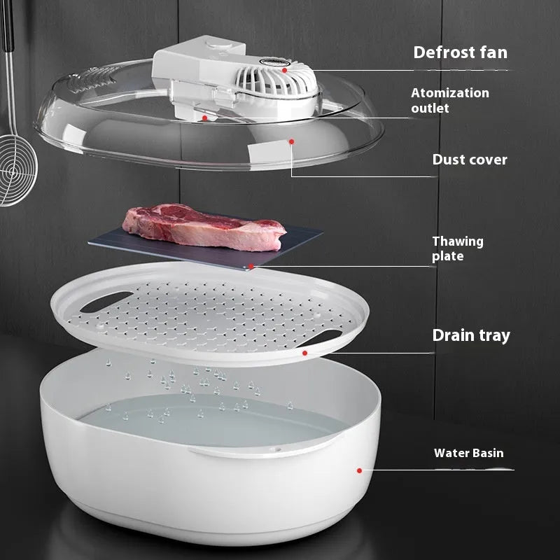Aluminium household quick defrosting plate for thawing meat and frozen food, with USB cable