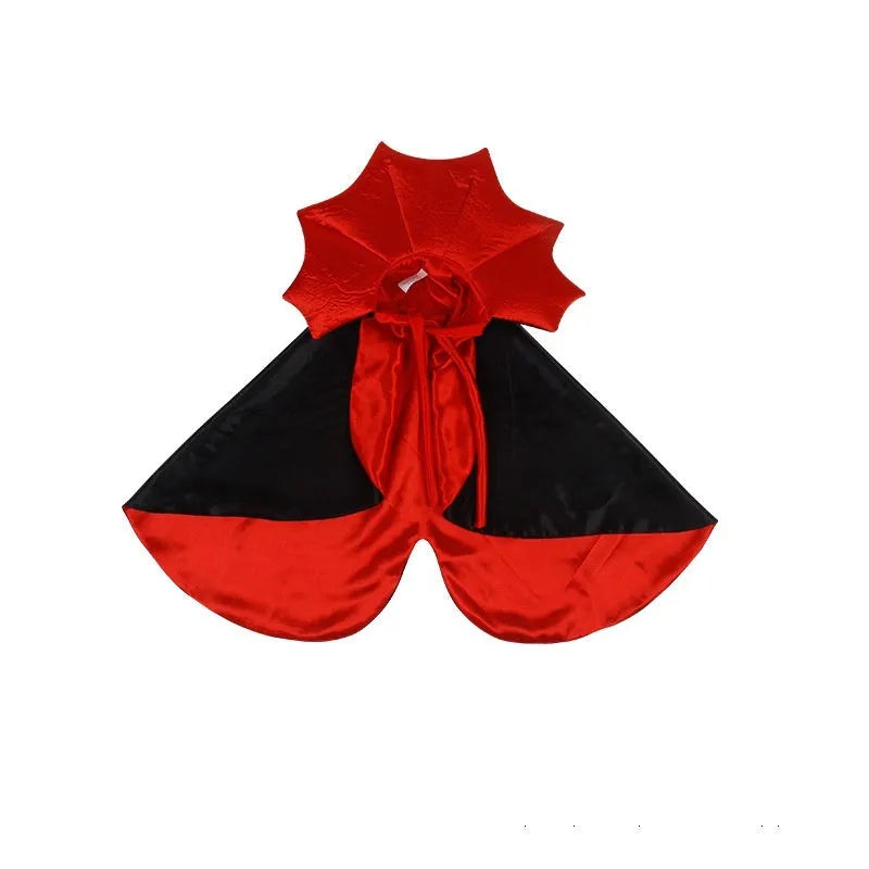 Black and red Halloween costume for pet cat or dog with European American style design