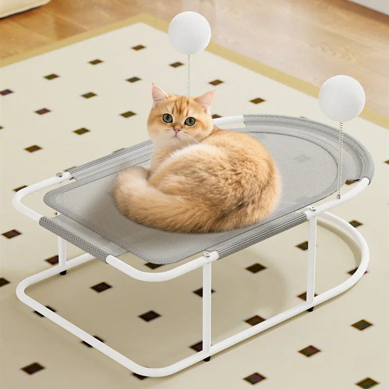 Large fabric cat kennel bed cage with breathable construction and removable bracket