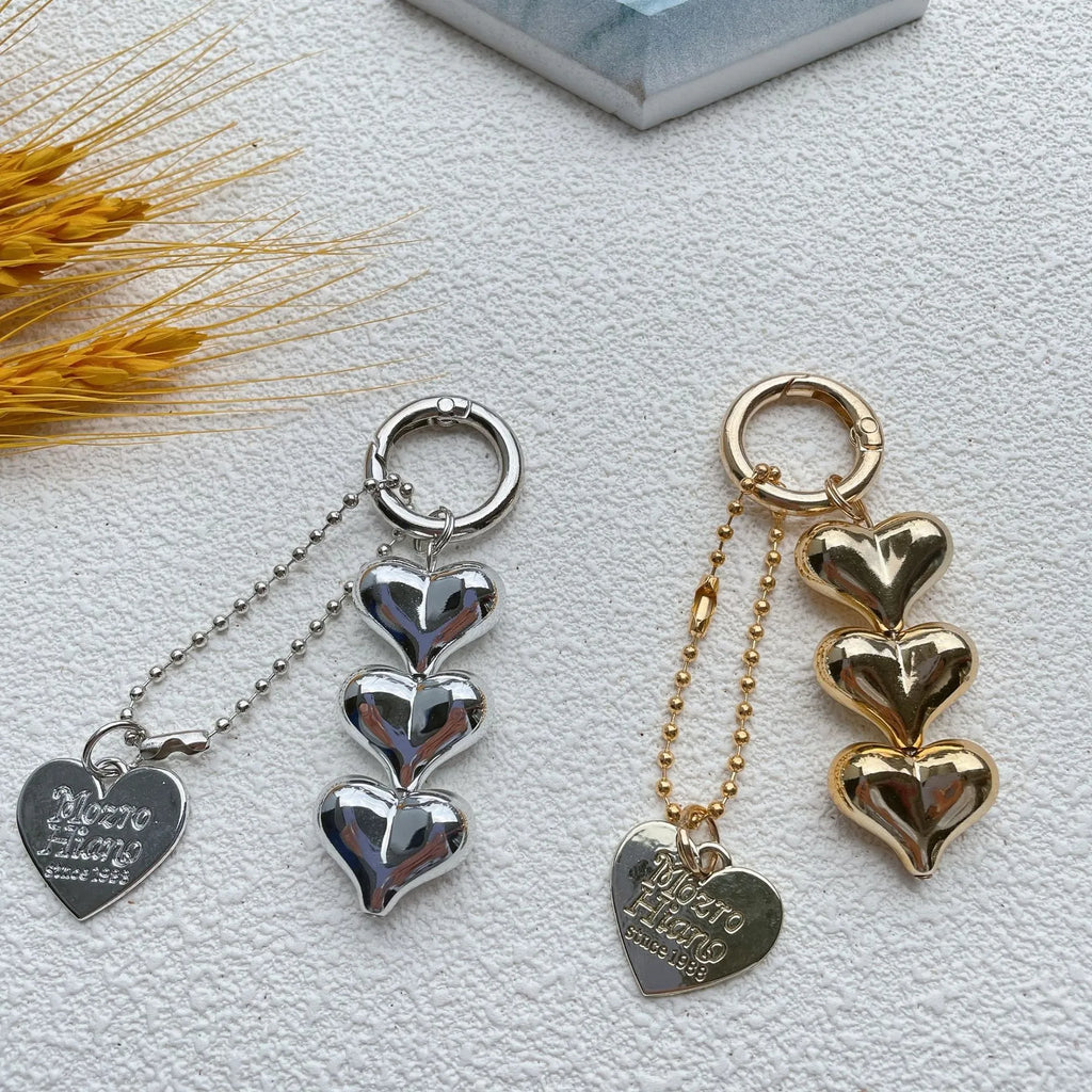 Acrylic love heart key ring with electroplated finish in black colour option