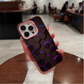 Frosted Chinese-style protective phone case for Apple iPhones with honeycomb pattern
