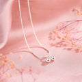 Silver cherry necklace for women with adjustable snake bones chain and 925 silver pendant