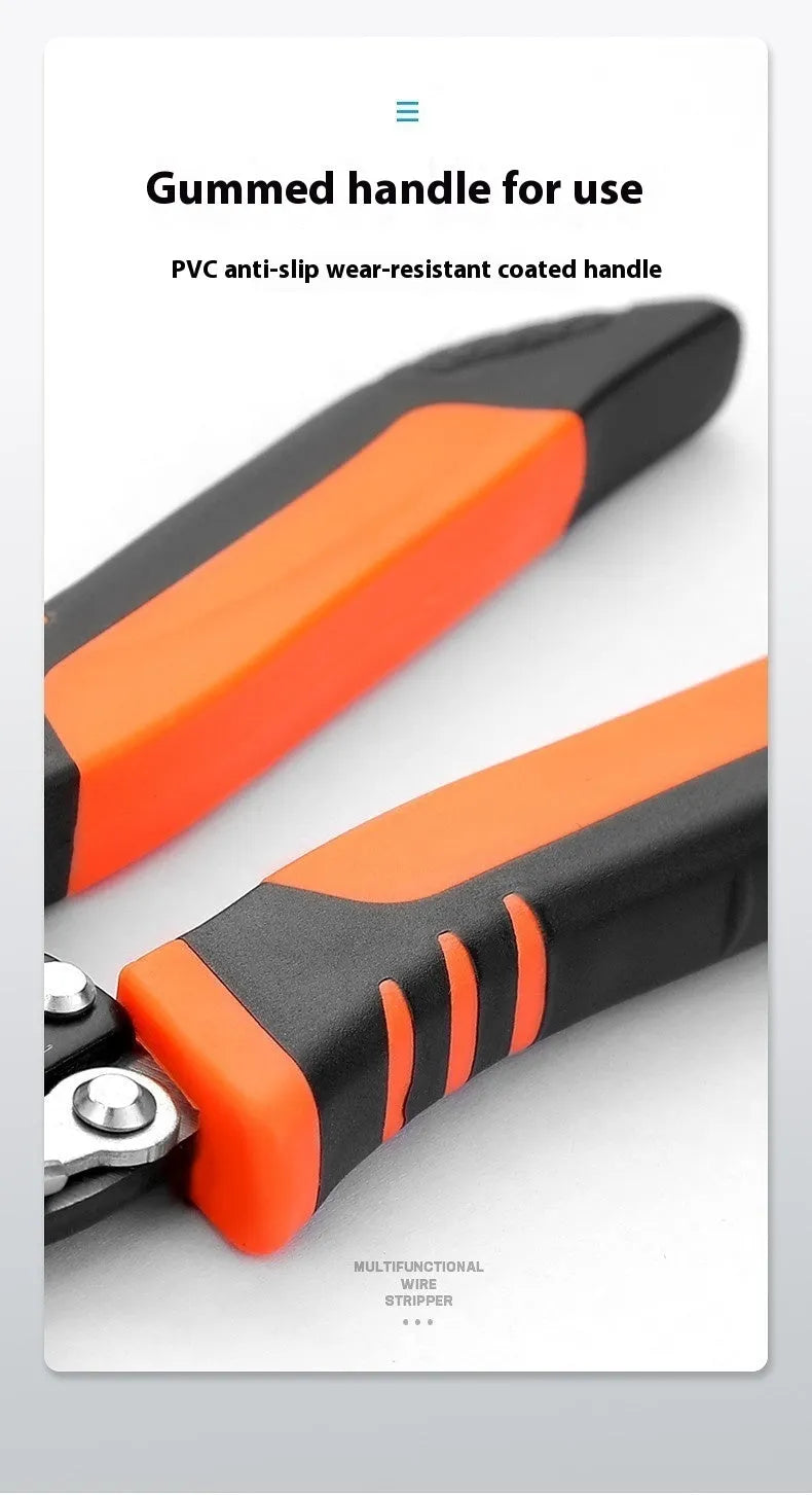 Fully automatic wire stripping pliers with high carbon steel blades for electrical installation