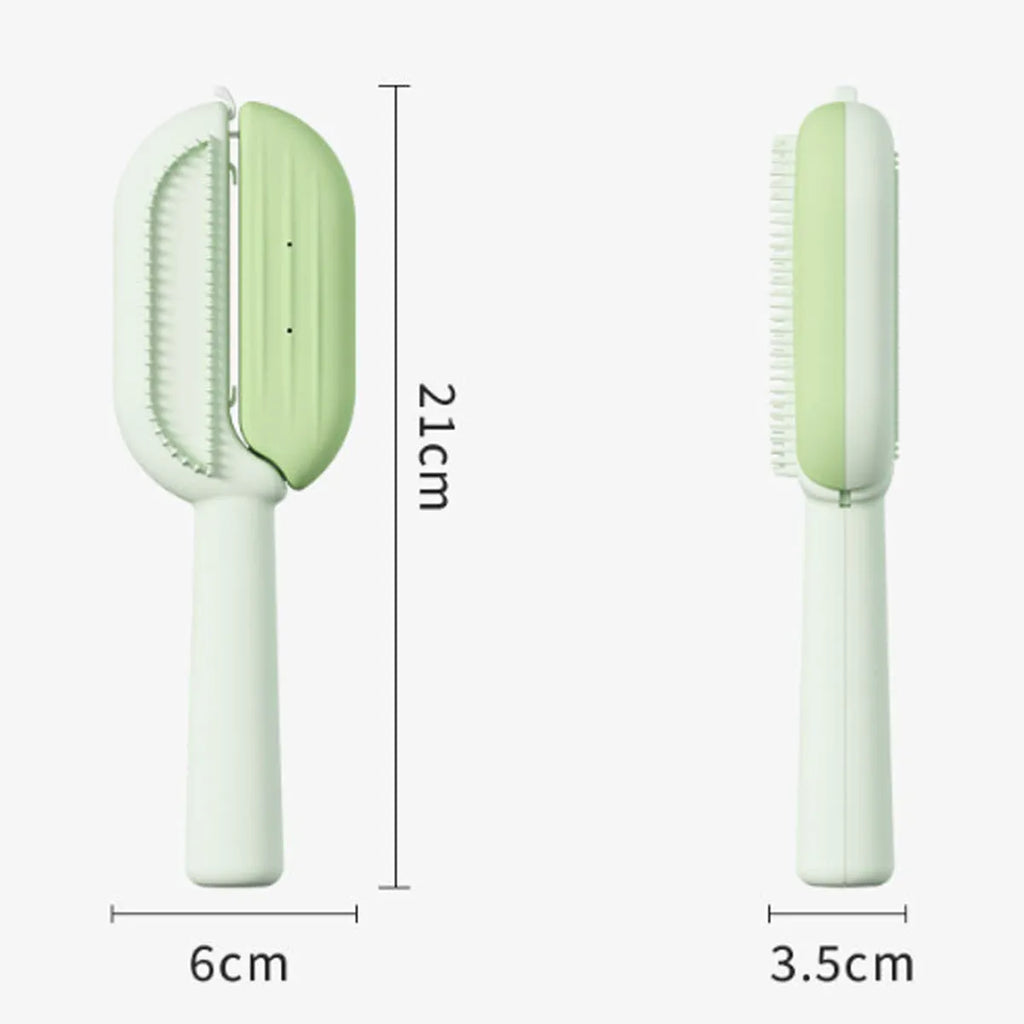 Pet grooming comb with water tank cleaning system for dog and cat floating hair removal