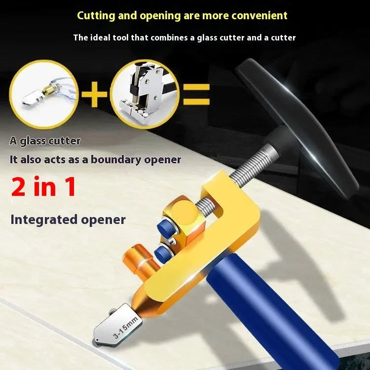 2-in-1 gold knife luxury glass cutter and ceramic tile opener with hard alloy wheel