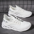 Casual FlyKnit lightweight women's breathable shoes in black with mesh upper and flat heel