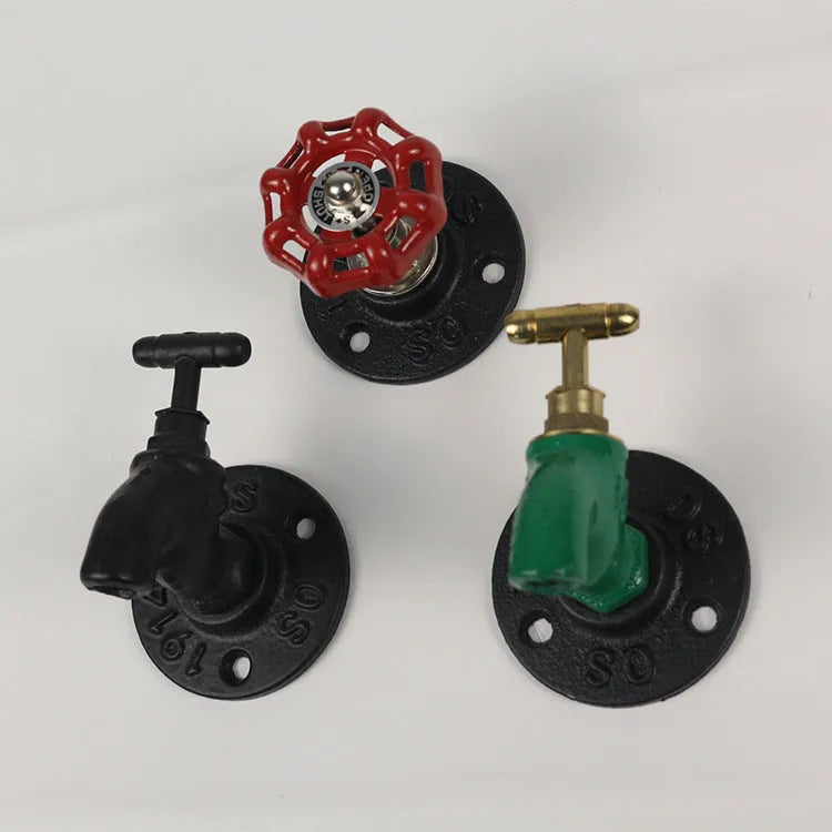 Water pipe style wall mounted towel hook in polished metal with industrial design