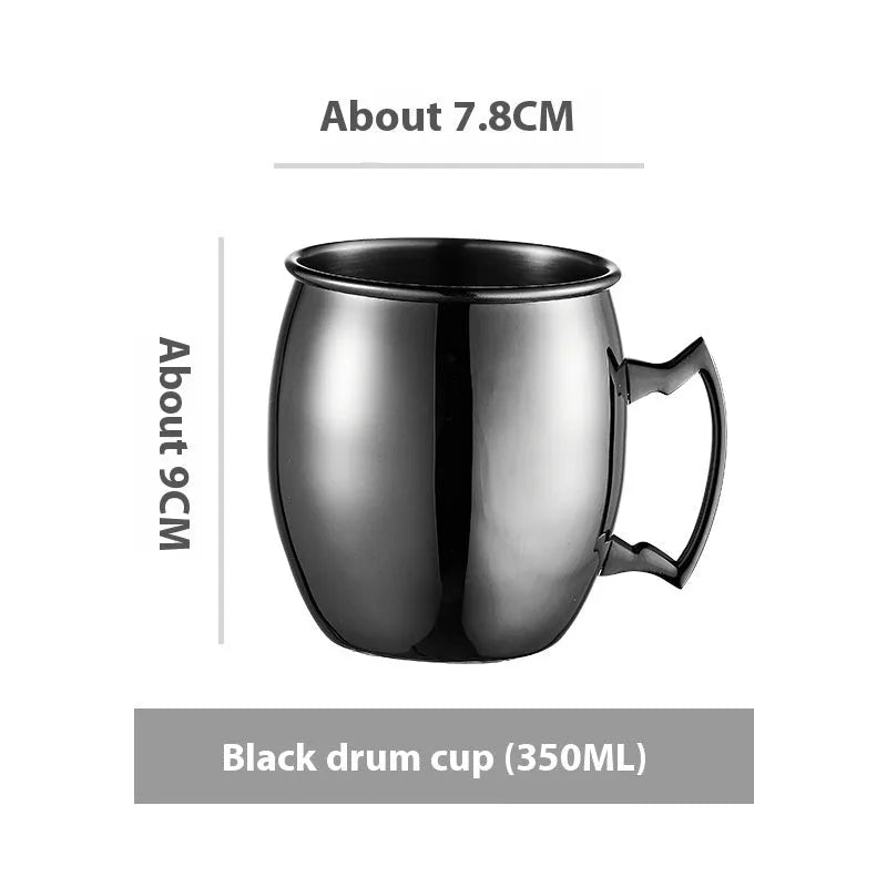 Stainless steel Moscow mule cup with copper plating in hammer point design, shown in a rose gold finish.