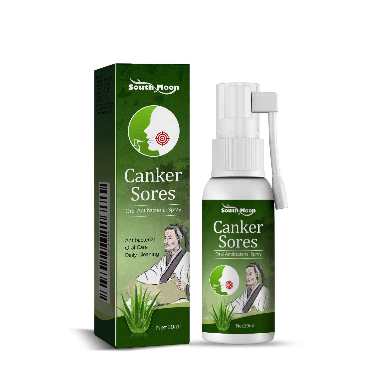 Mint flavoured breath cleaning oral care spray in a 20ml boxed bottle