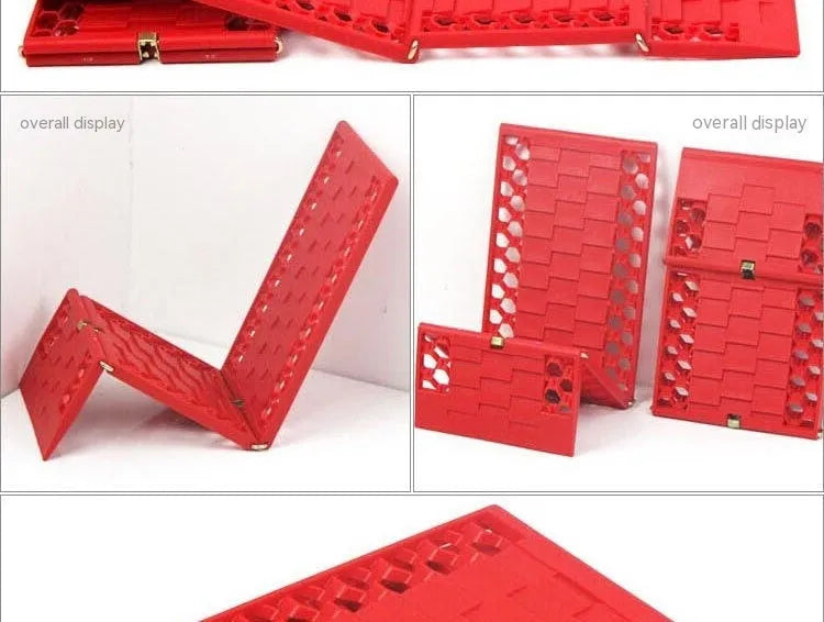 Folding orange anti-slip rescue board for cars and off-road vehicles, PP+metal, unfolded 60cm