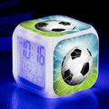 Square football-pattern alarm clock with silent vibrating alarm for children's bedrooms