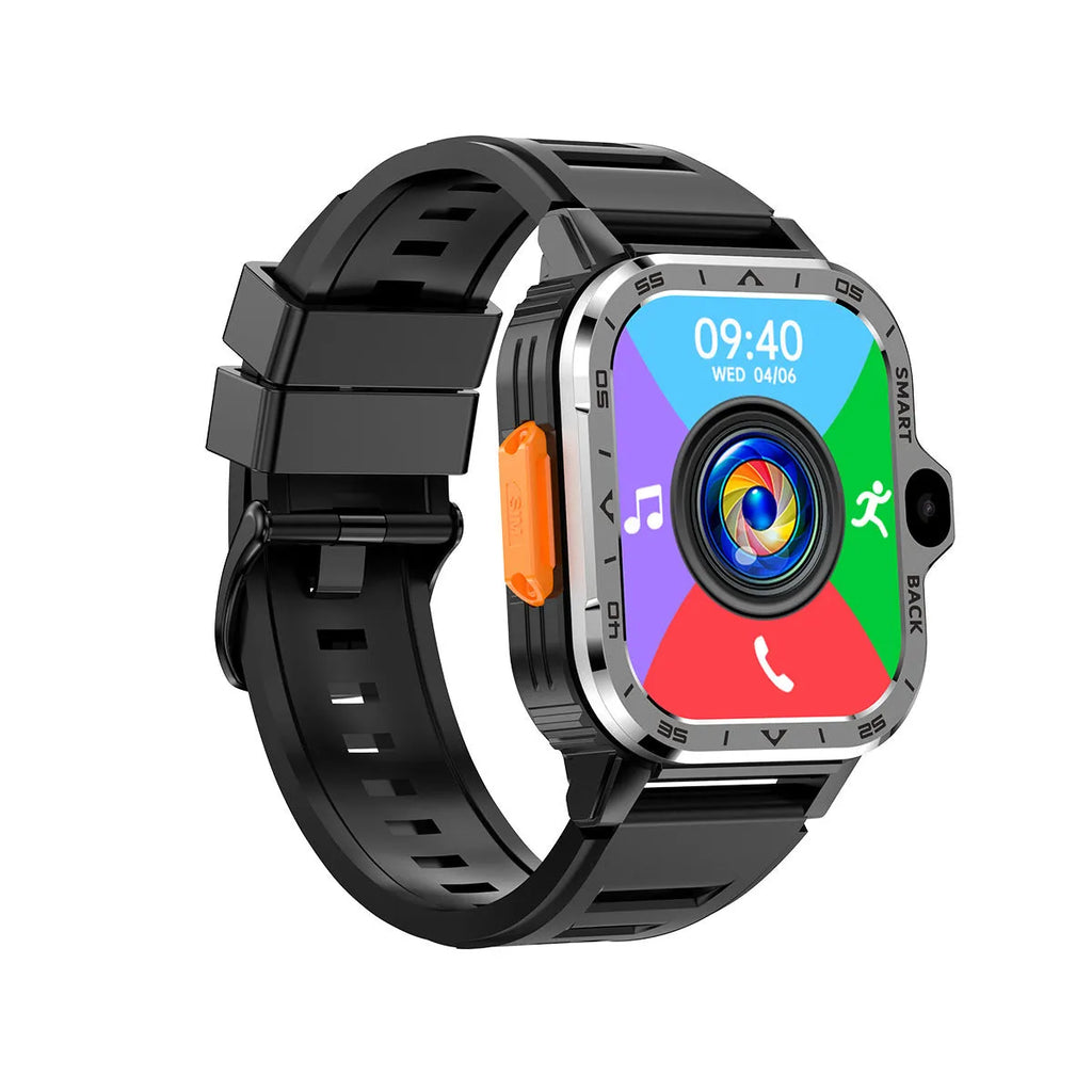 Student smart watch with TFT touch screen, Bluetooth calling, and heart rate monitor in black