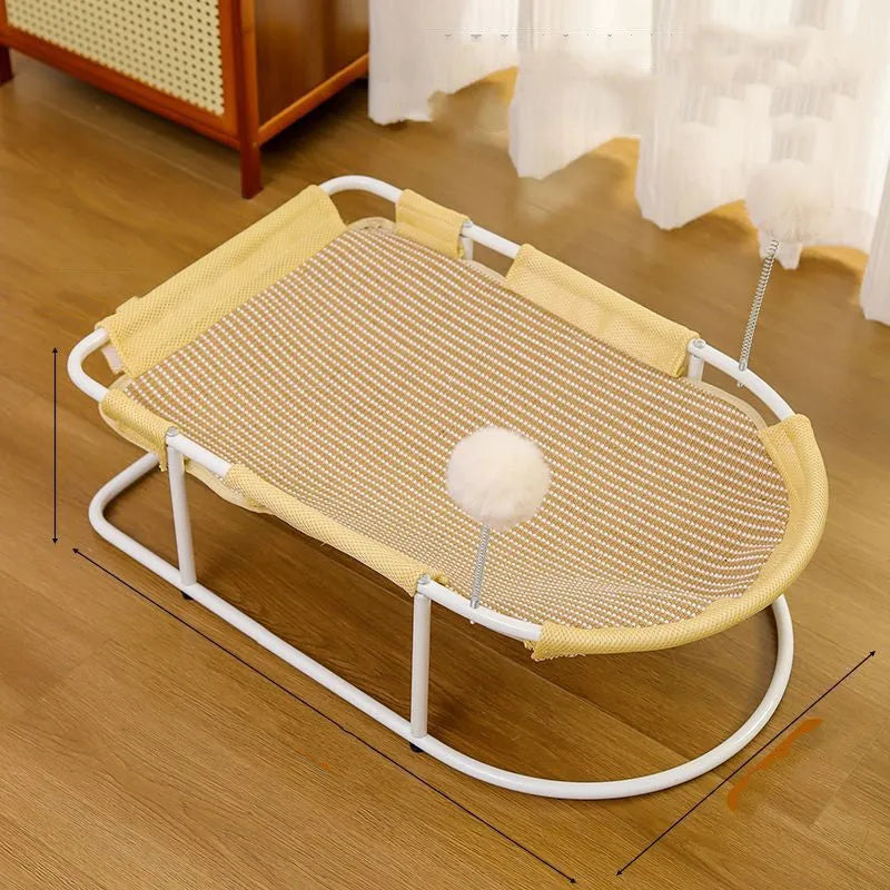 Large fabric cat kennel bed cage with breathable construction and removable bracket