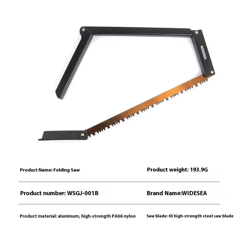 Outdoor foldable saw black aluminium PA66 nylon handle No. 65 Gao Meng hacksaw blade