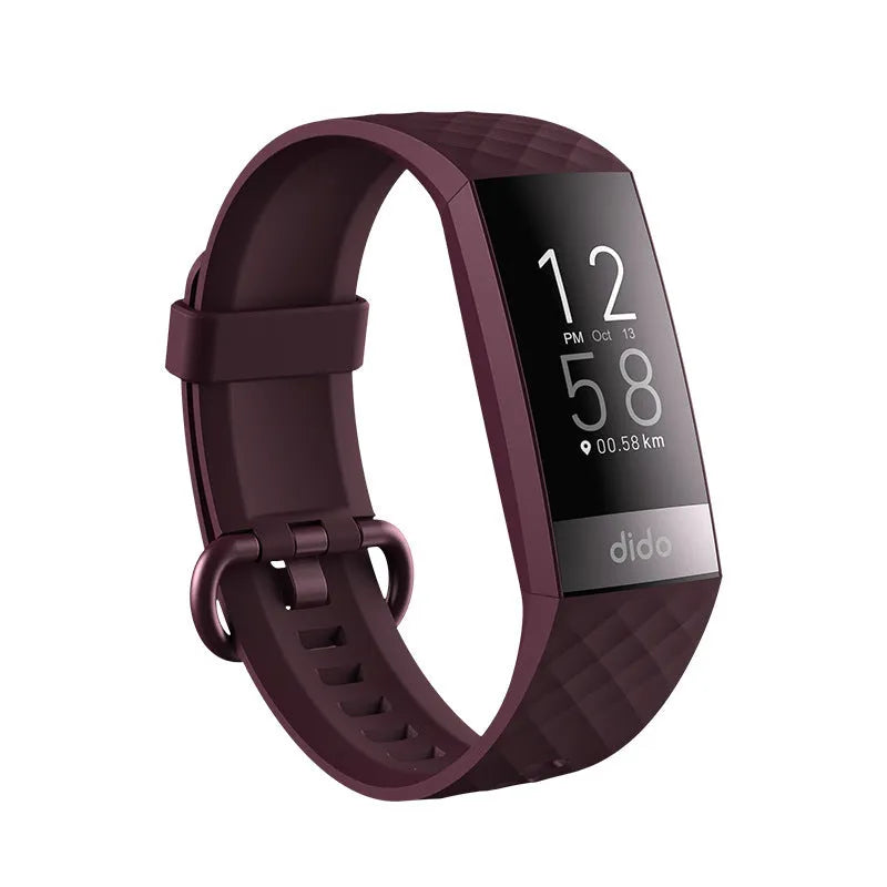Black smart health bracelet with ECG, blood pressure and blood oxygen monitoring on wrist