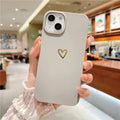 Simple cute grey silicone iPhone case with hot stamping design on a table.