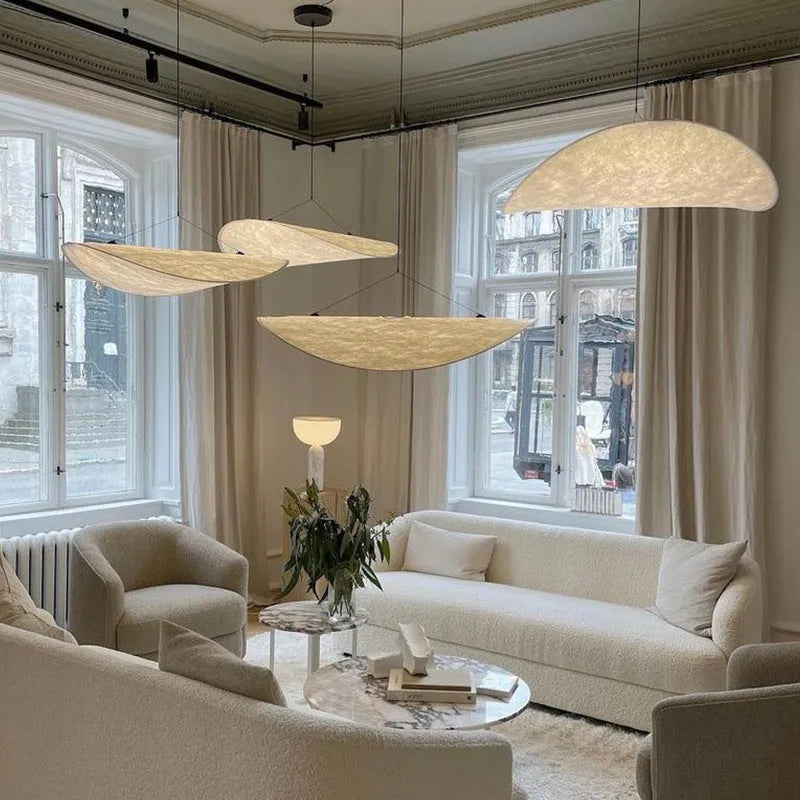 Silent Wind art silk chandelier in 60cm diameter with warm light