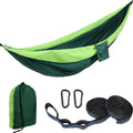Double 210T nylon parachute cloth hammock with black King Kong buckles and round ropes for outdoor camping