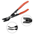 Red-handled steel automotive clip driver tool for General Motors vehicle interior panel repairs