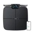 Black eight-electrode body fat weighing scale with digital display for household use