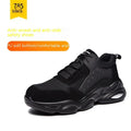 Mesh breathable labour insurance safety shoes with flyknit upper and PU sole in workplace colours