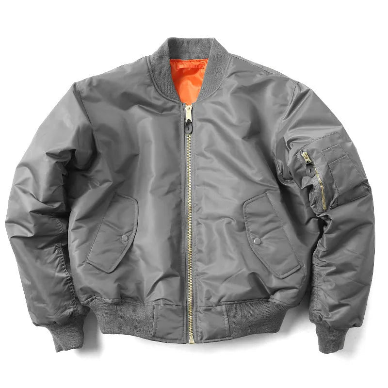 Men's loose fit pilot jacket in Army Green with cotton padding and double-sided wear-resistant nylon construction